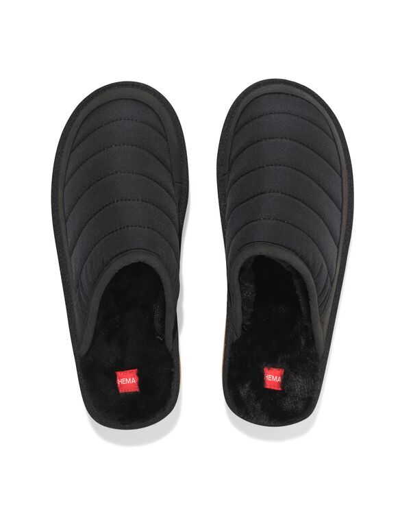 pantoufles pour hommes noires noir noir - 16500065BLACK - HEMA