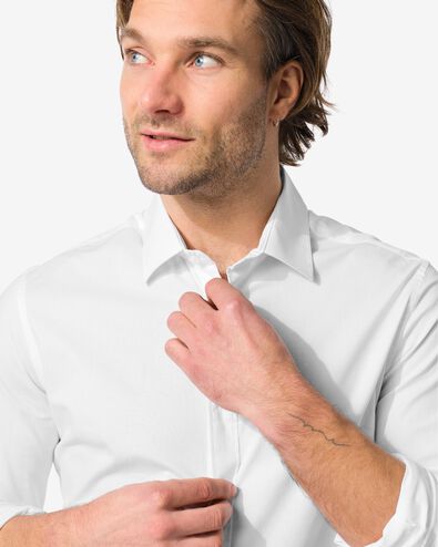 Herren-Oberhemd, Baumwolle/Elasthan wei&szlig; - 1000029769 - HEMA