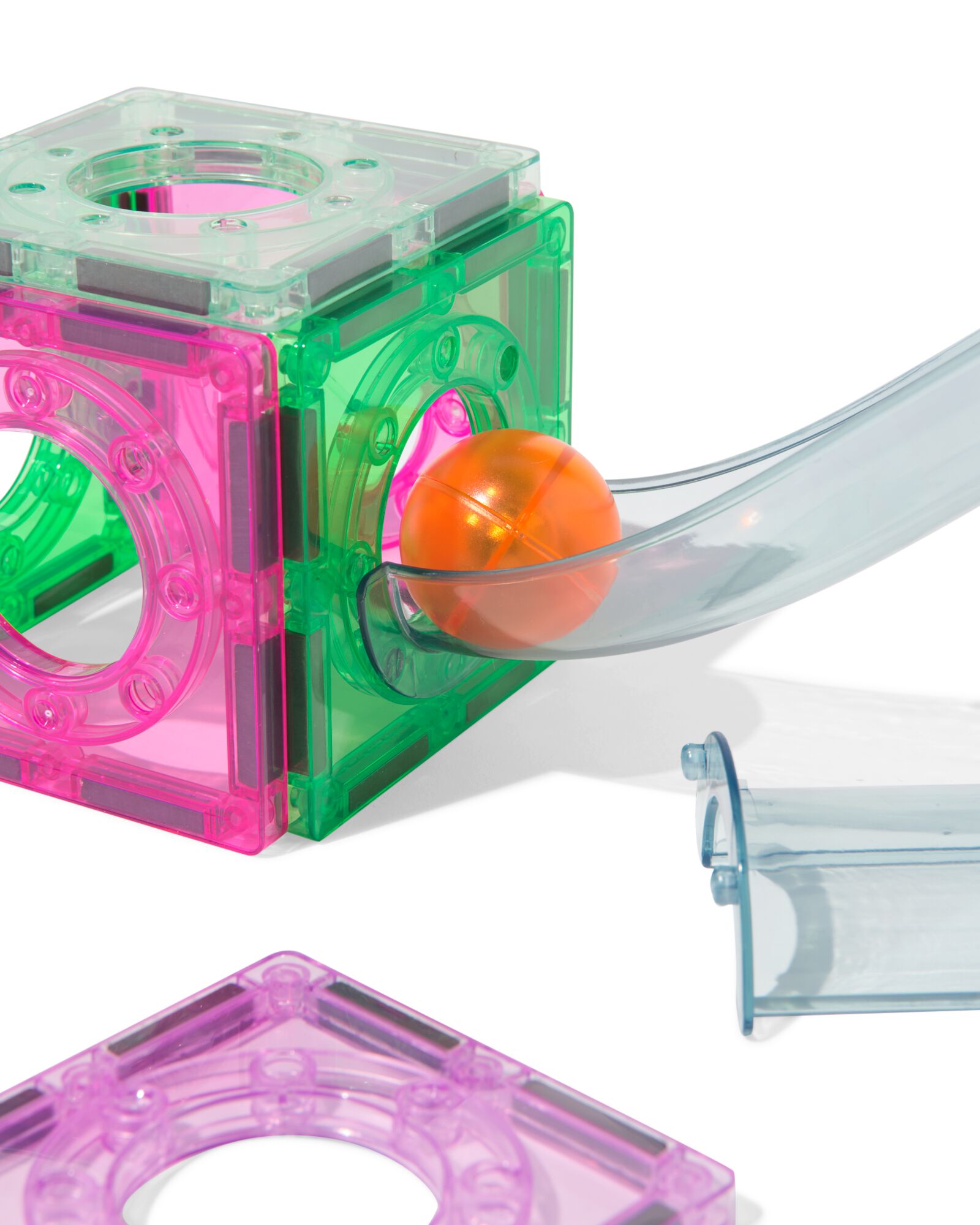 magnetische bouwtegels met knikkerbaan 52-delig - 15100303 - HEMA
