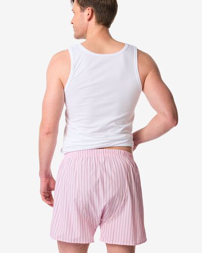 Lockere Herren-Boxershorts Streifen rosa rosa - 19190160PINK - HEMA
