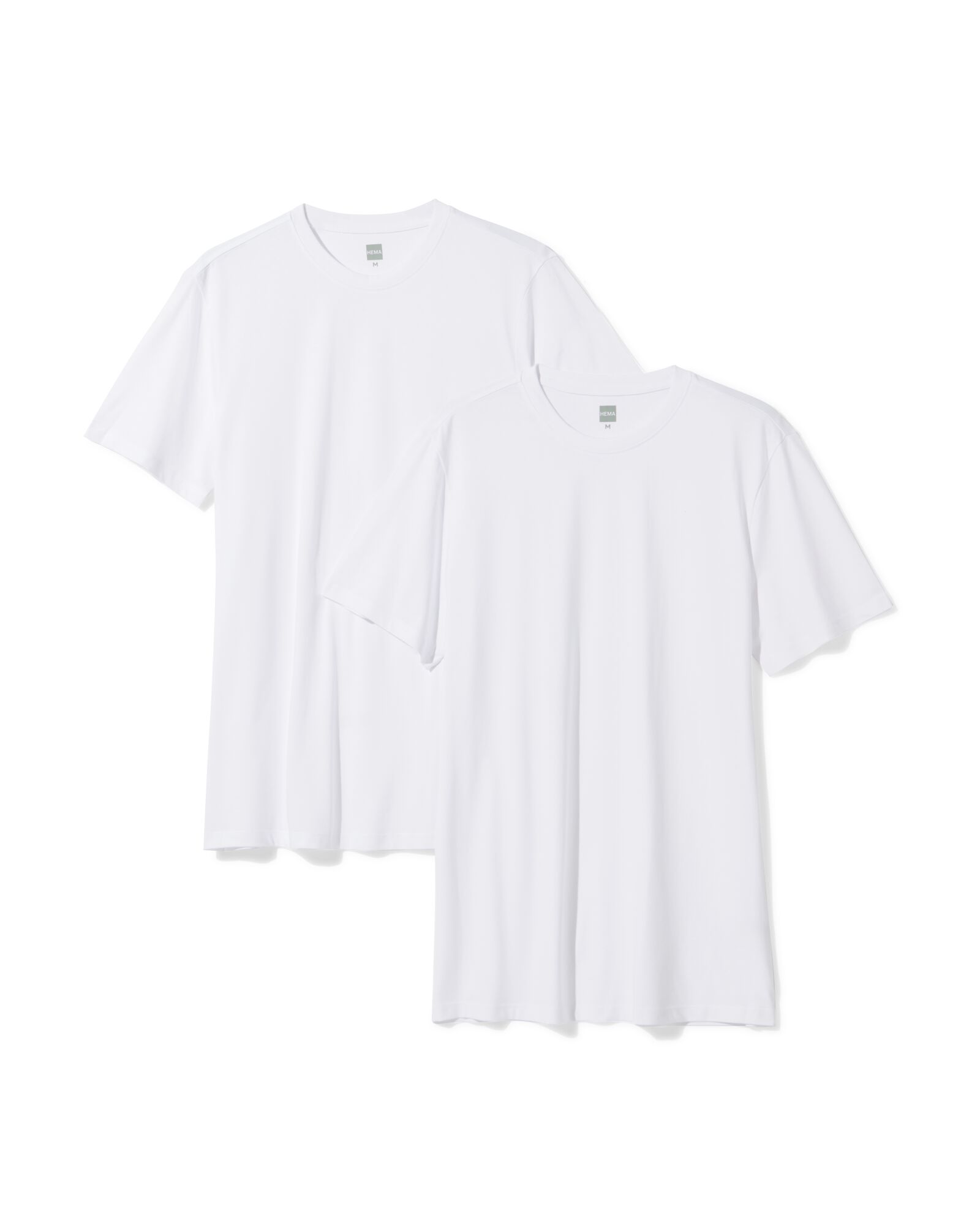 2er-Pack Herren-T-Shirts, Regular Fit, Rundhalsausschnitt, extralang wei&szlig; wei&szlig; - 1000009941 - HEMA