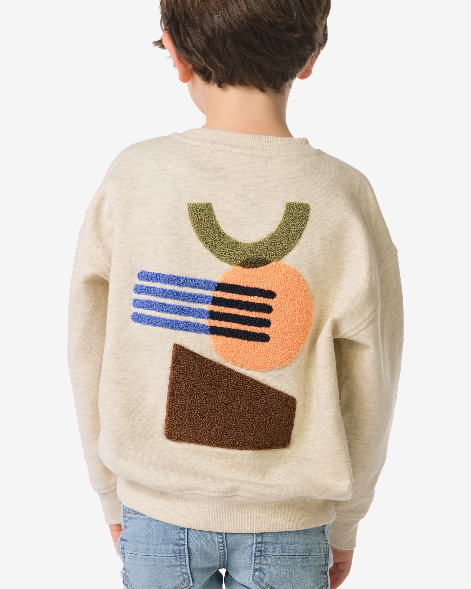 pull enfant imprim&eacute; graphique gris chin&eacute; gris chin&eacute; - 30712220GREYMELANGE - HEMA