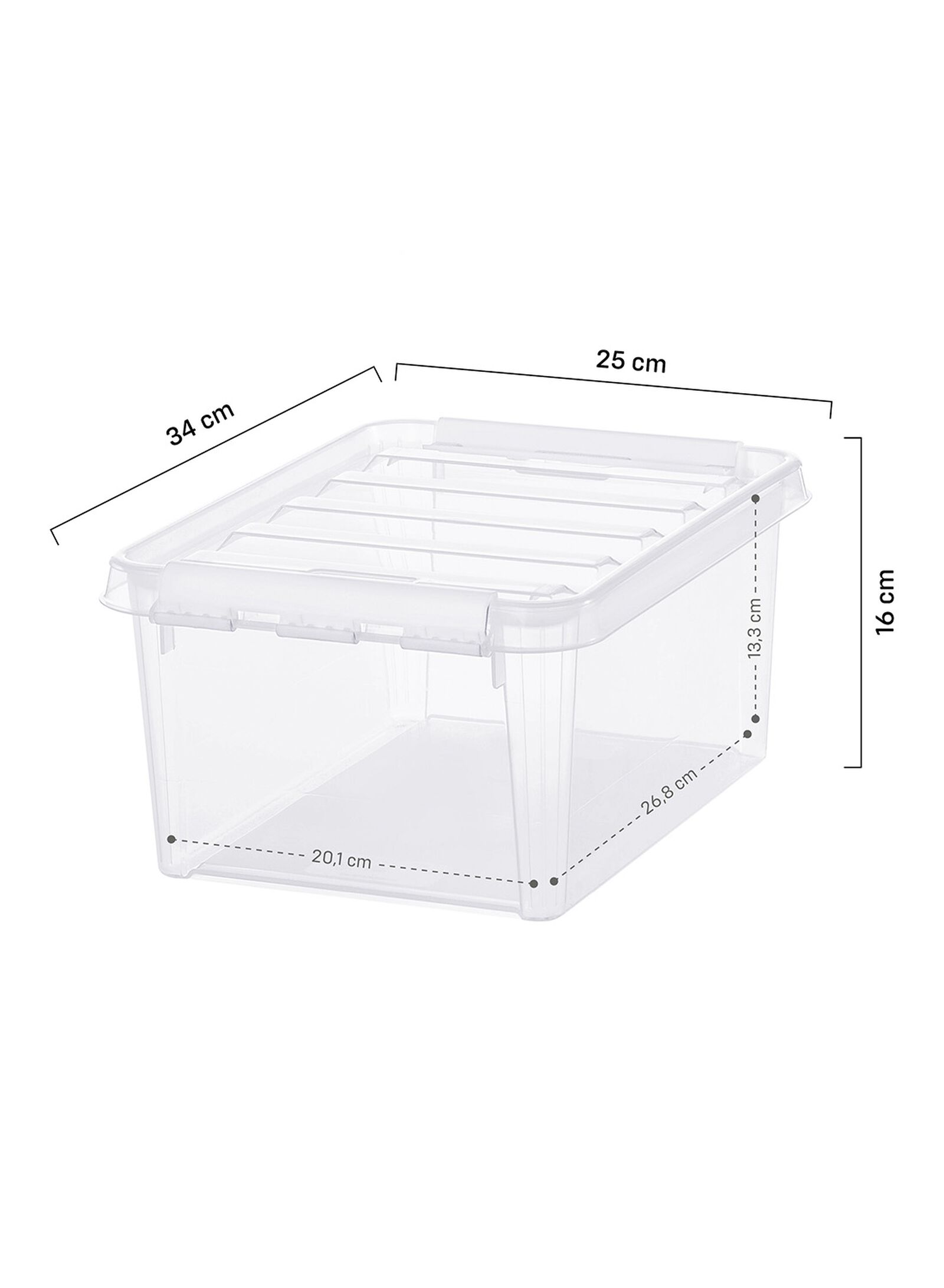 bo&icirc;te de rangement Brussels transparente 8L 34 x 25 x 16 - 2000000287 - HEMA