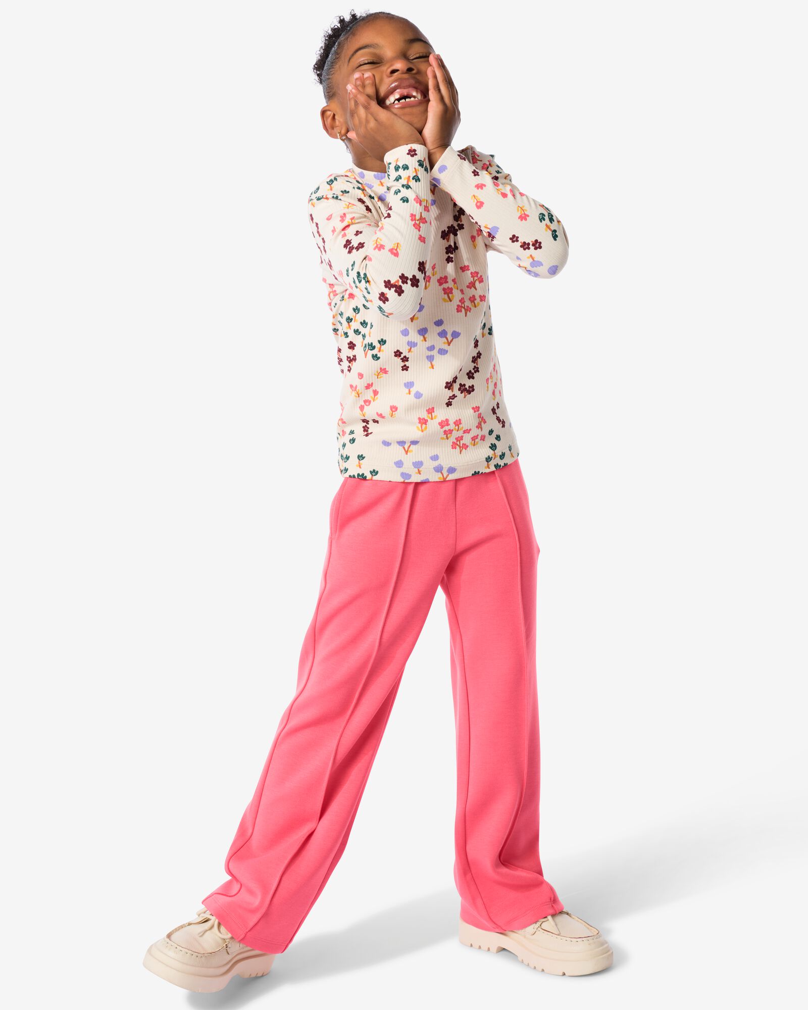 pantalon enfant avec couture d&eacute;corative rose - 30874921PINK - HEMA