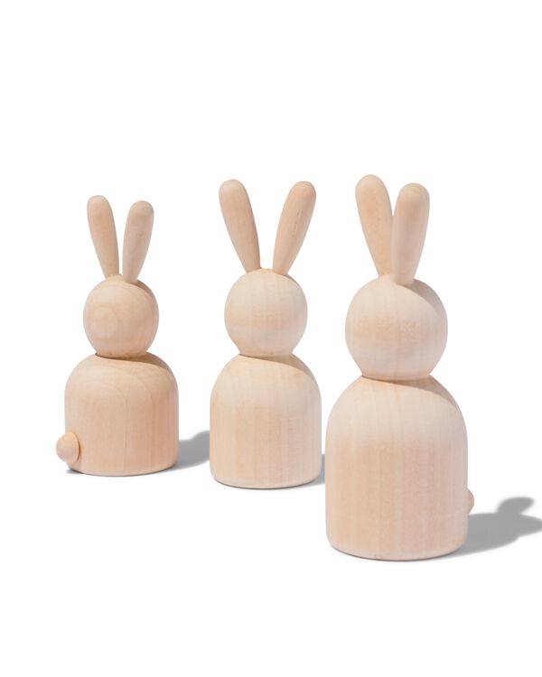 3 lapins en bois - 25850031 - HEMA