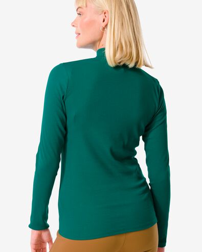 t-shirt femme Clara côtelé vert L - 36239343 - HEMA