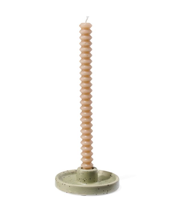 Kerzenhalter, Ø 11 x 3 cm, Keramik, grün - 13323102 - HEMA