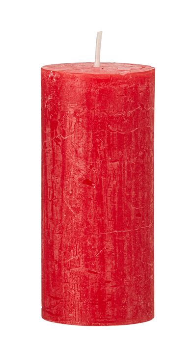 bougie rustique rouge - 1000017621 - HEMA