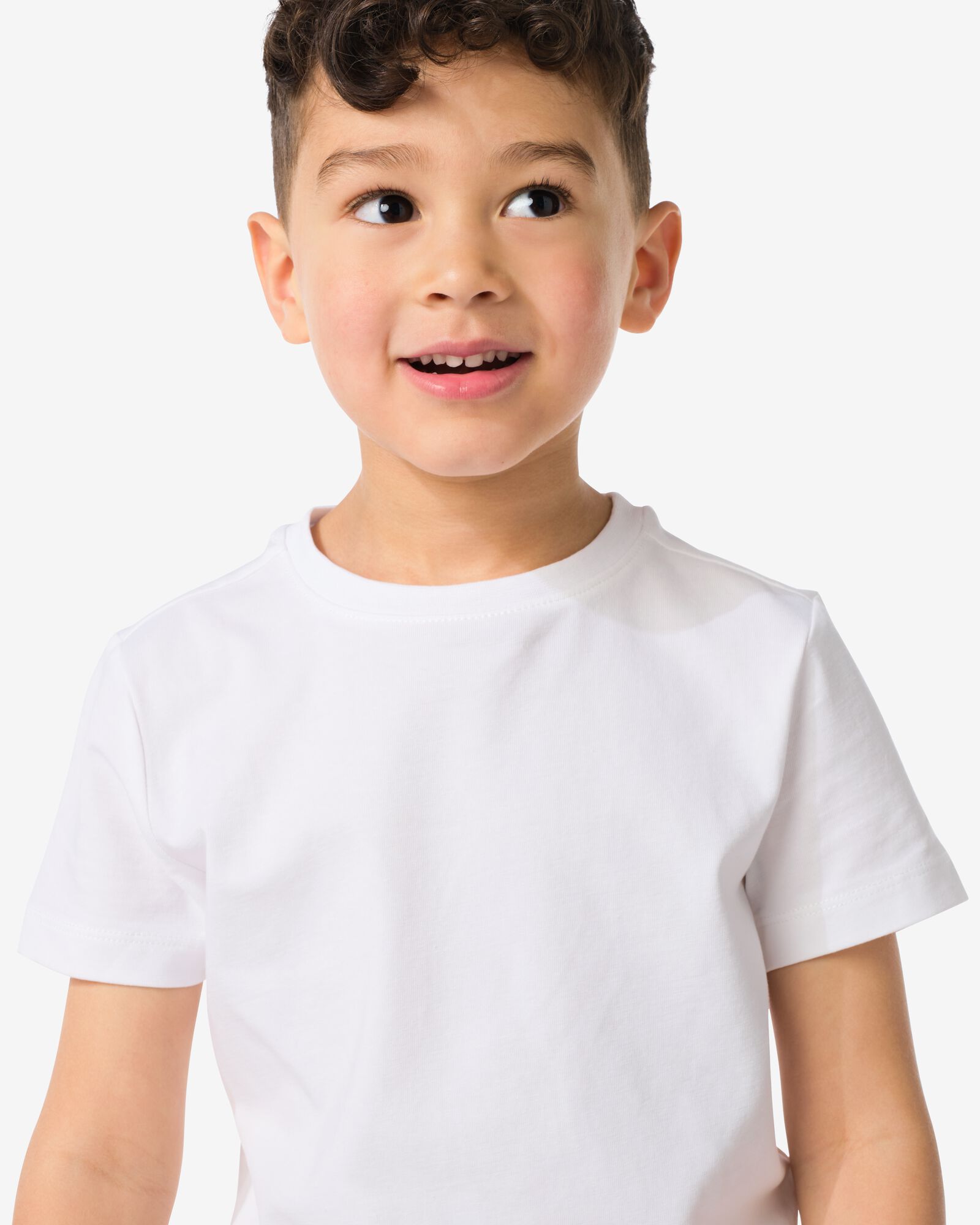 2 pak kinder t-shirts - biologisch katoen wit wit - 1000019381 - HEMA