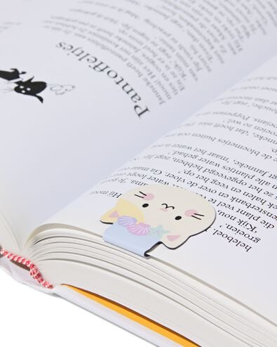 magnetische boekenleggers 21.5x6cm kat - 3 stuks - 14800552 - HEMA