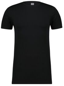 t-shirt homme slim fit col rond - extra long noir noir - 1000009877 - HEMA
