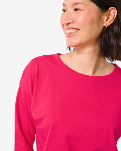 t-shirt femme Daisy rose foncé rose foncé - 36258150DARKPINK - HEMA