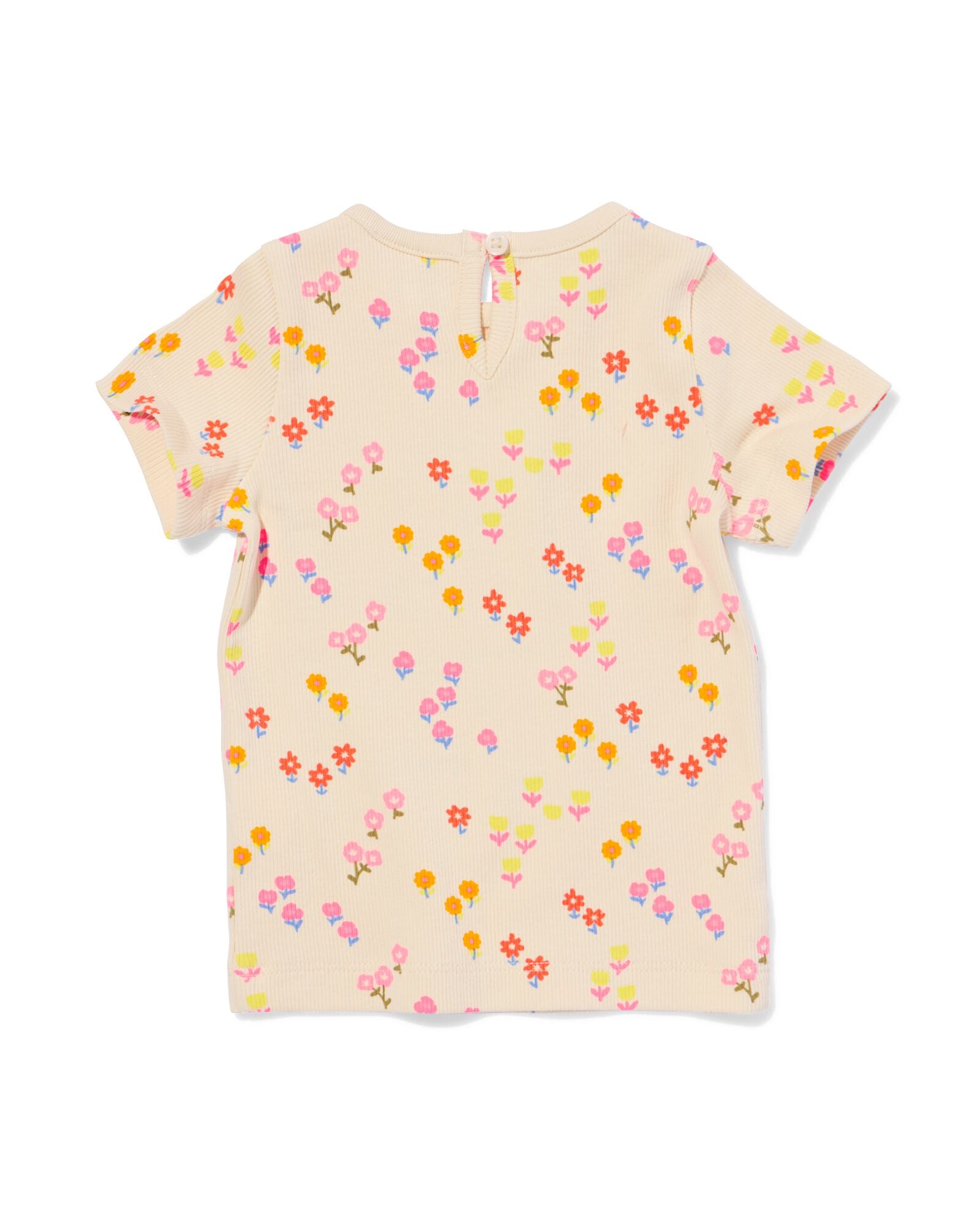 Baby-T-Shirt, gerippt, Blumen ecru ecru - 33007380ECRU - HEMA