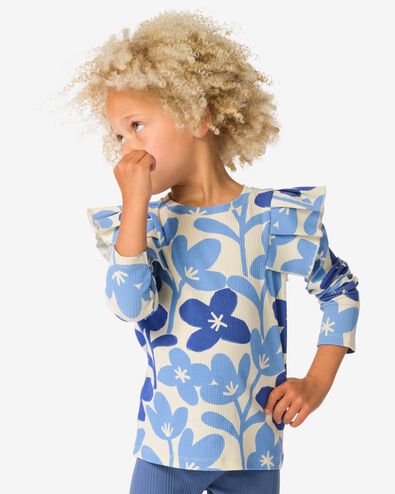 Kindershirt mit Blumen blau - 30858821BLUE - HEMA