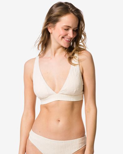 damesbikinitop Liv triangel broderie creme creme - 22360160CREAM - HEMA