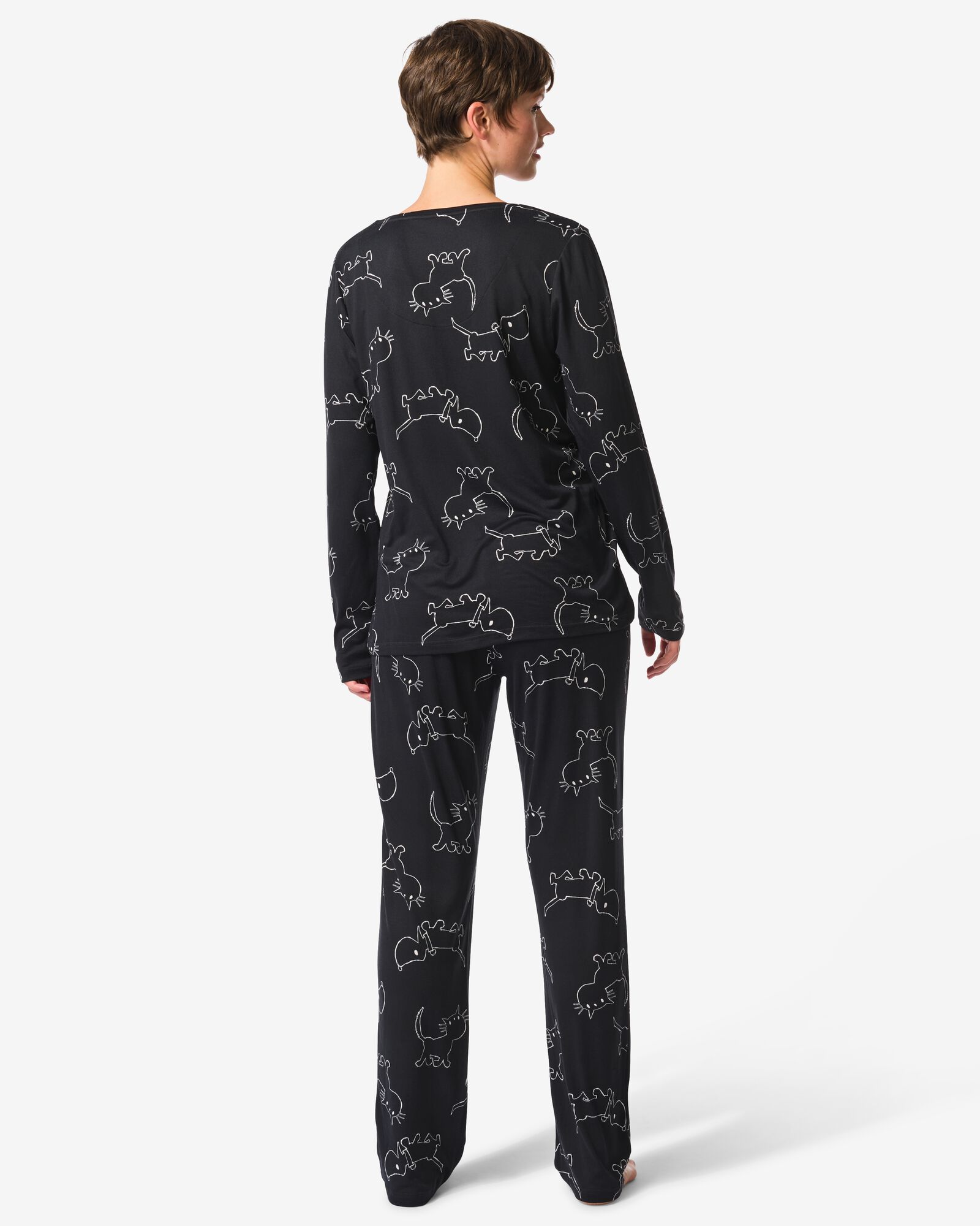 Takkie en Siepie damespyjama micro zwart - 23401180BLACK - HEMA