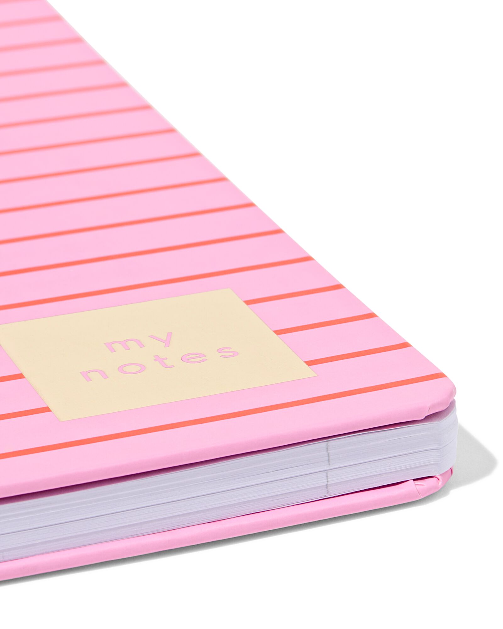 notitieboek 21.1x16cm strepen roze - 14100231 - HEMA