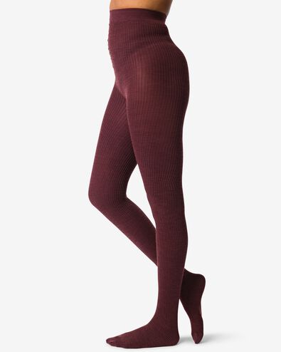 collants pour dames 100 deniers coton bordeaux 44/46 - 4072138 - HEMA