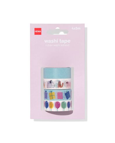 washitape feestbeesten - 4 stuks - 14710322 - HEMA