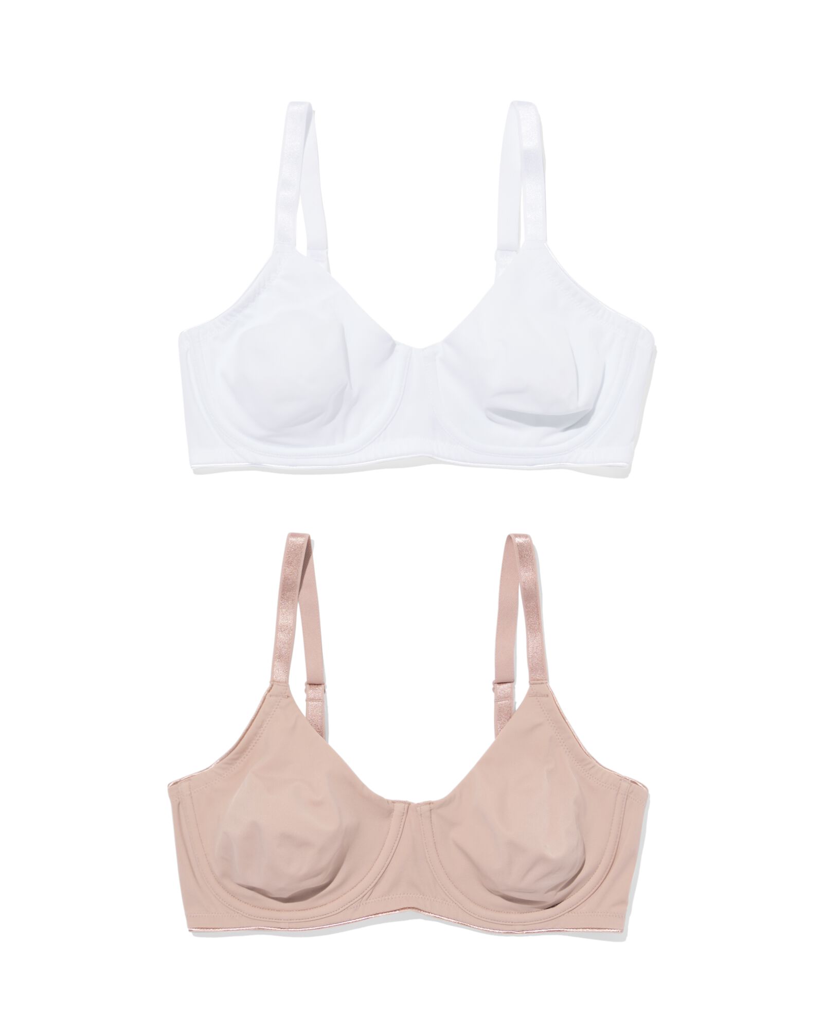 2er-Pack nicht vorgeformte Bügel-BHs beige beige - 21821040BEIGE - HEMA
