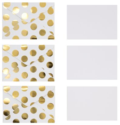 6er-Pack Briefumschläge mit Blankokarten, 7 x 10 cm, Streifen/Punkte - 14700576 - HEMA