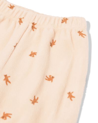 newborn kledingset velours beren ecru - 33427220ECRU - HEMA