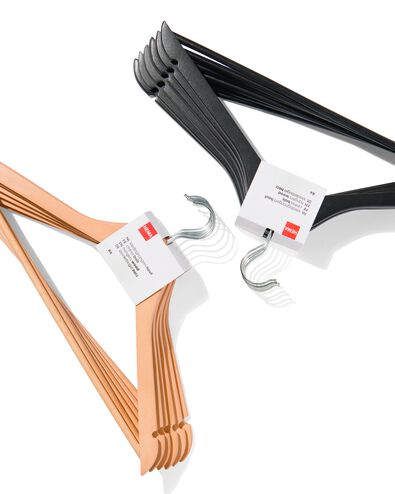 6 Kleiderb&uuml;gel, Holz, schwarz - 39800402 - HEMA