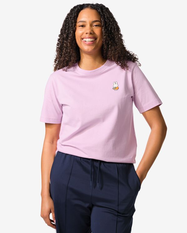 t-shirt femme Miffy jersey imprim&eacute; lilas lilas - 36208450LILAC - HEMA