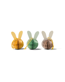 3 décorations de Pâques lièvre en papier - 25880002 - HEMA