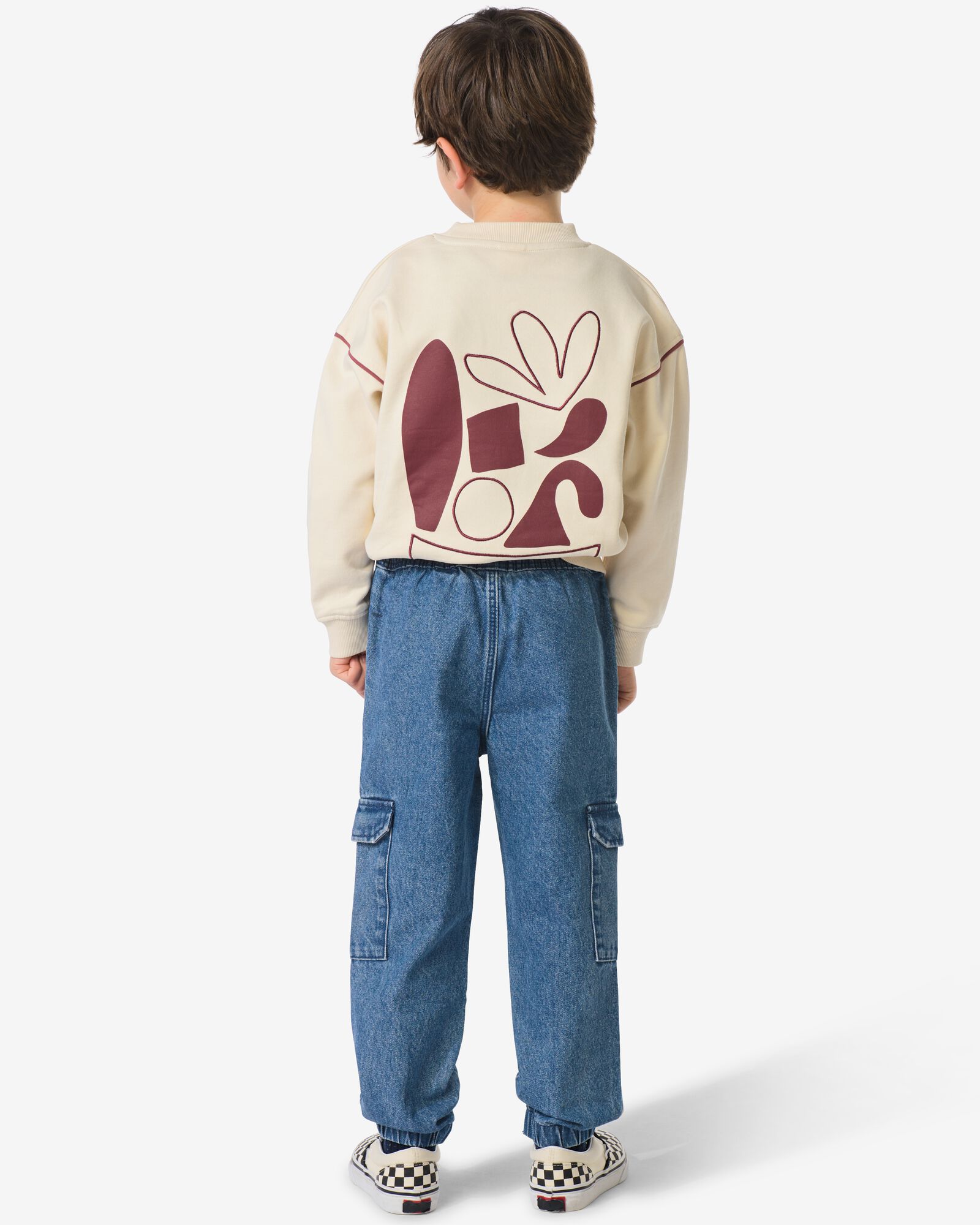 kinderbroek cargo regular fit bleu moyen bleu moyen - 30708901MIDBLUE - HEMA