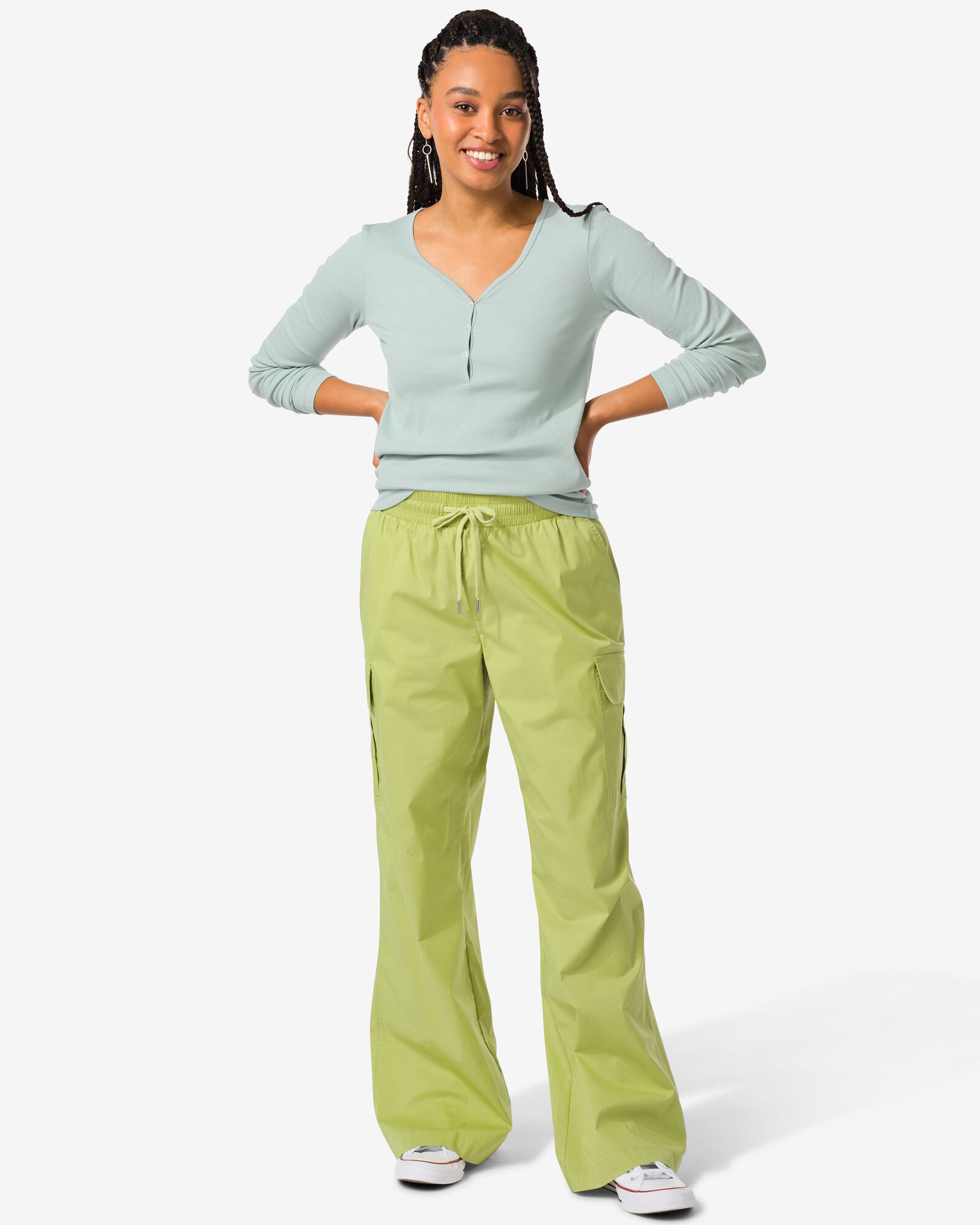 hema pantalon cargo femme kyra vert clair (vert clair)