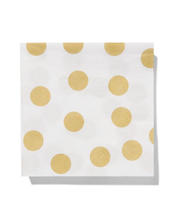 Servetten gouden stip 20 stuks  - 14250199 - HEMA