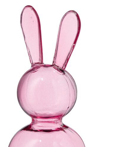glazen konijn 12cm roze - 25840053 - HEMA