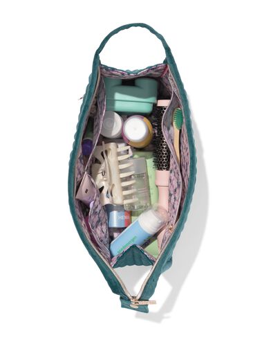 toilettas 30x20cm velours rib groen - 11890723 - HEMA