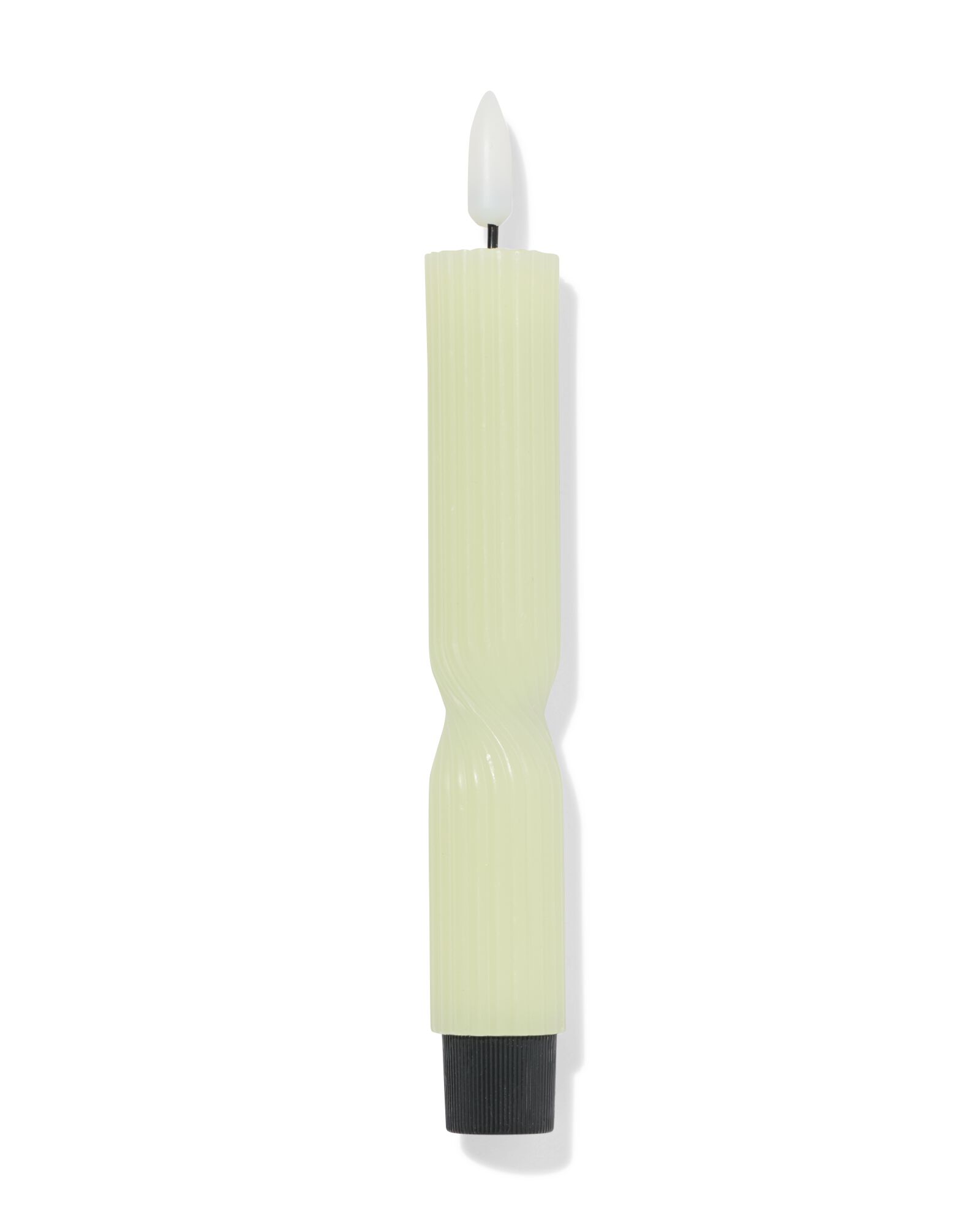 bougie longue LED ⌀2,3x20cm nervur&eacute;e vert clair - 13550137 - HEMA