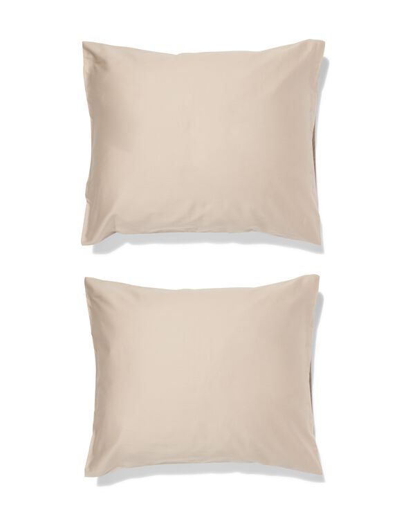 Taies d'oreiller 60x70cm satin sable - 5180043 - HEMA