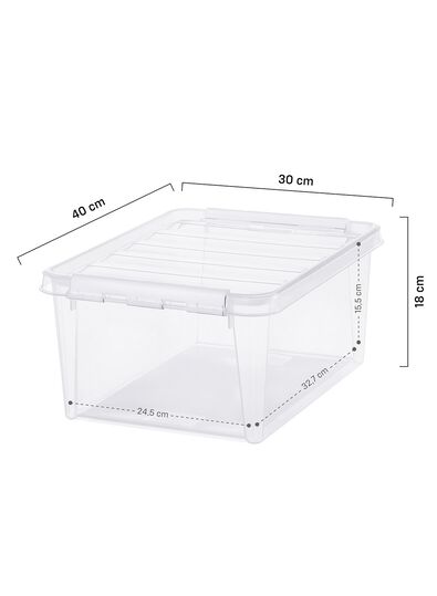 Ordnungsbox Madrid, 14 Liter, transparent, 40 x 30 x 19 cm 40 x 30 x 19 Madrid - 39819501 - HEMA