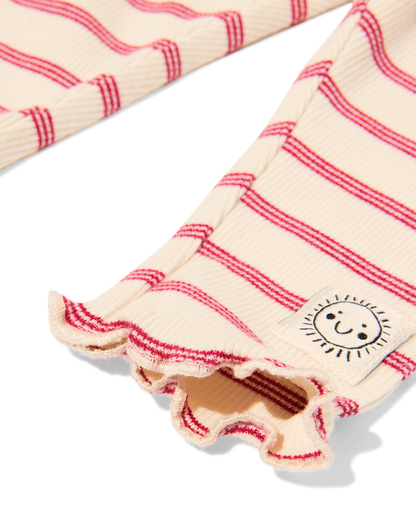 babylegging rib strepen - 2 stuks ecru ecru - 33076470ECRU - HEMA