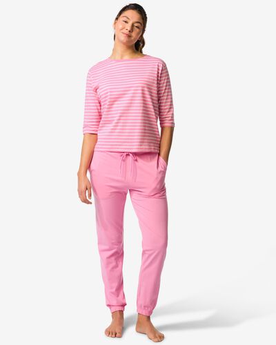 pantalon pyjama femme jersey rose rose - 23401005PINK - HEMA