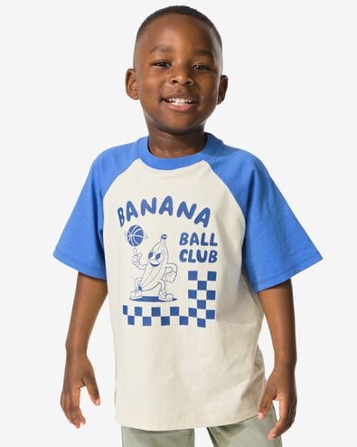 kinder T-shirt geblokt blauw - 30793003BLUE - HEMA