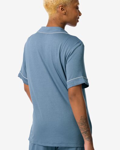 t-shirt de nuit femme viscose bleu moyen XL - 23480234 - HEMA