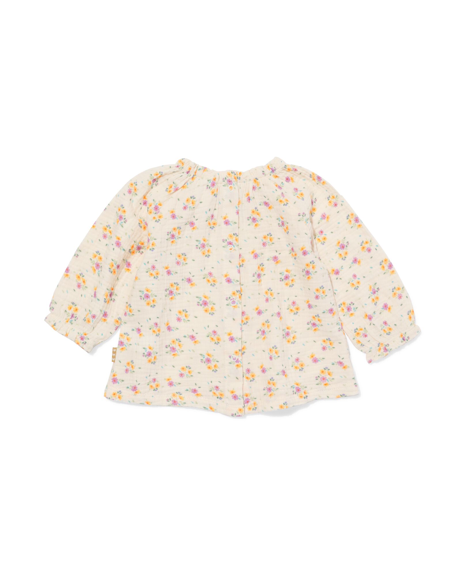 t-shirt nouveau-n&eacute; mousseline fleurs &eacute;cru - 33421220ECRU - HEMA