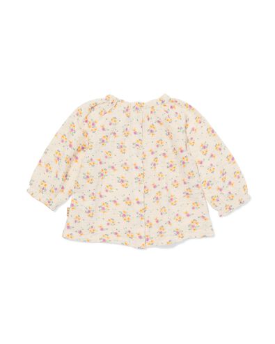 t-shirt nouveau-n&eacute; mousseline fleurs &eacute;cru - 33421220ECRU - HEMA