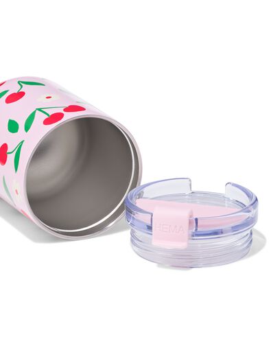 Kaffeebecher to go, 350 ml, Edelstahl, mit Kirschen - 61104500 - HEMA