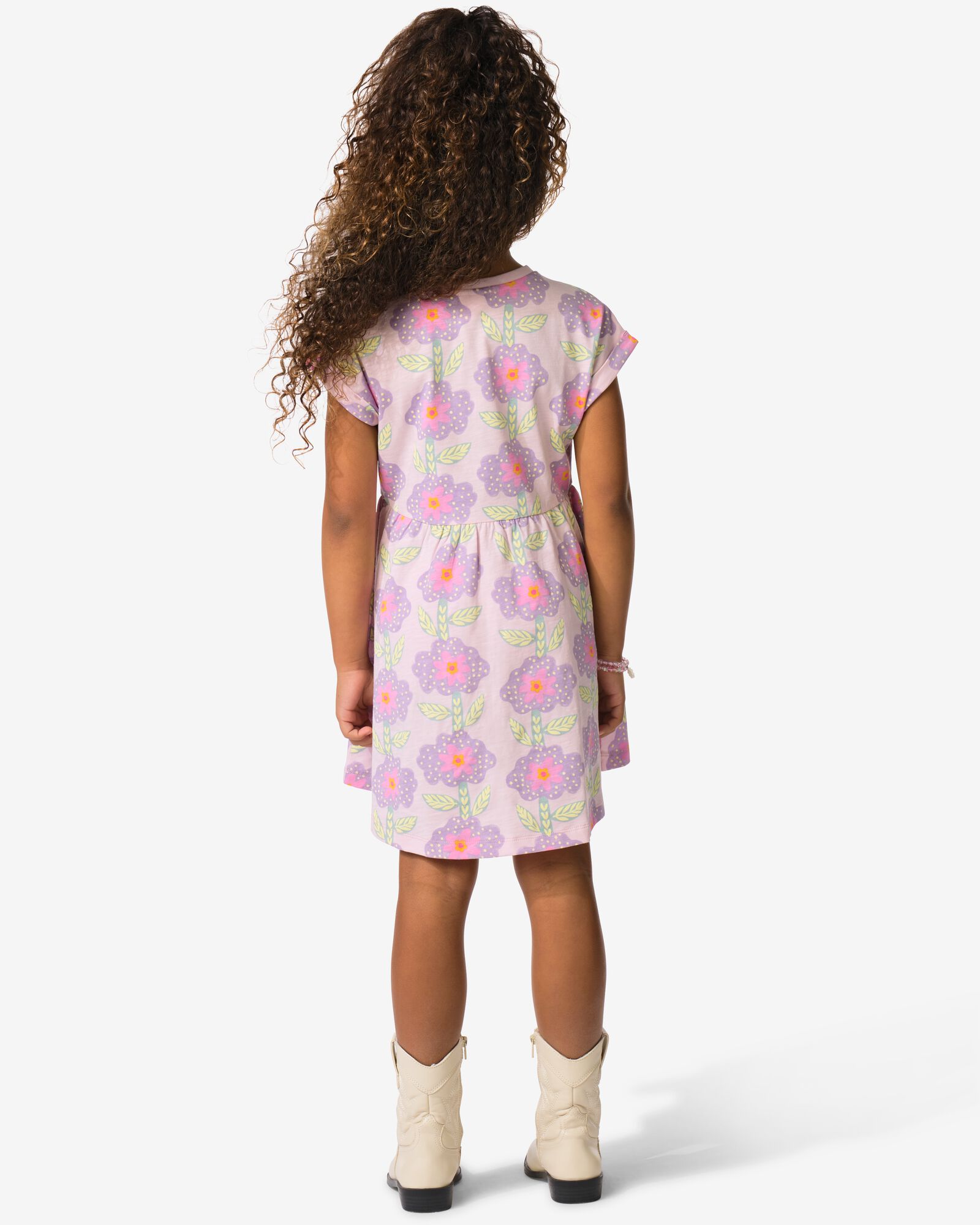 Kinderkleid in A-Linie, gebl&uuml;mt lila lila - 30865904LILAC - HEMA
