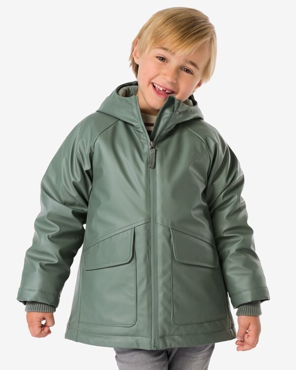 kinderjas donkergroen donkergroen - 30704137DARKGREEN - HEMA