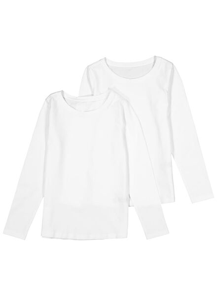 2 t-shirts enfant blanc 86/92 - 30843649 - HEMA