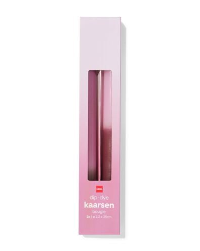 bougies longues ⌀2,2x25cm d&eacute;grad&eacute; de couleurs rose - 2 pi&egrave;ces - 13506130 - HEMA