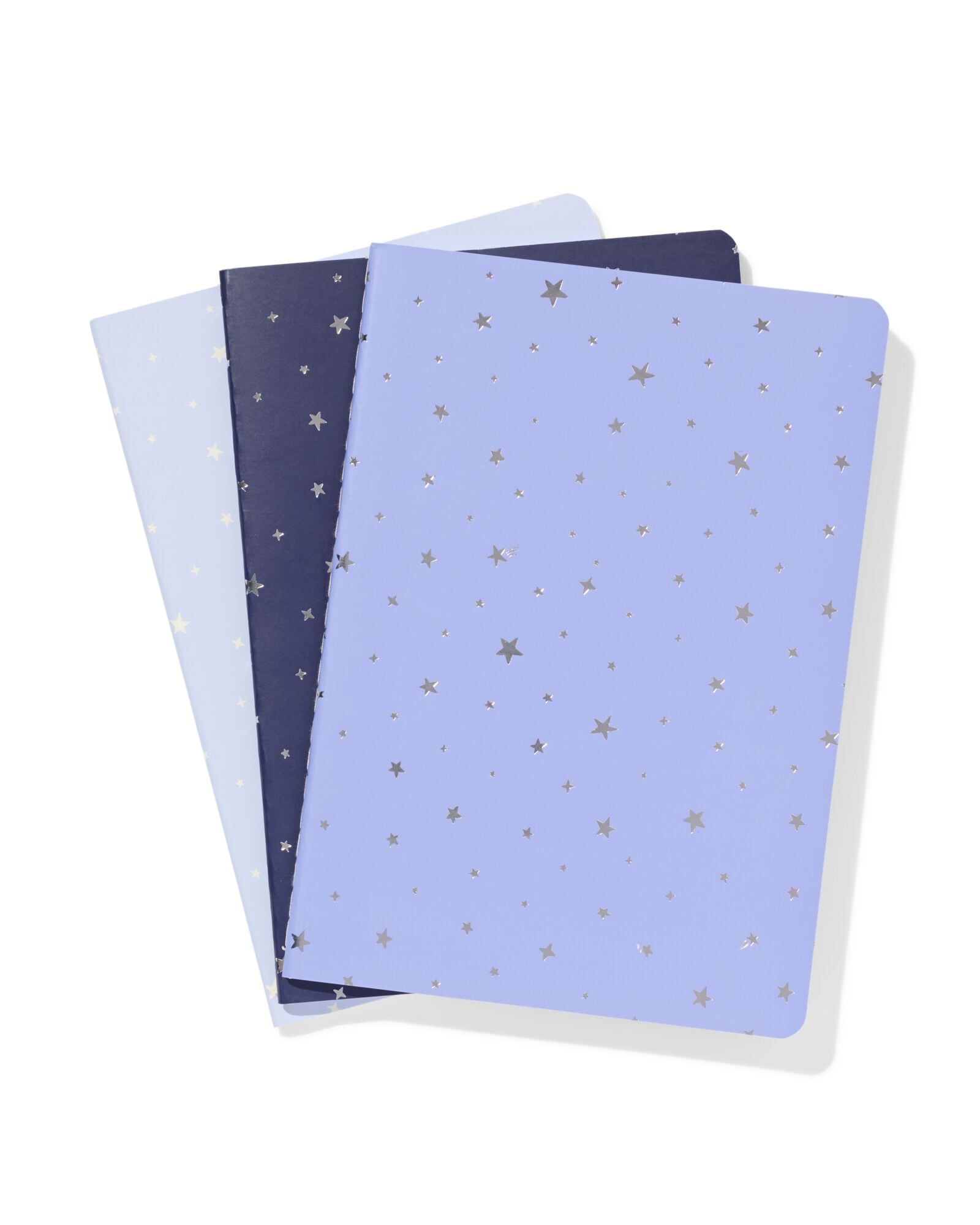 carnet A5 lign&eacute; avec &eacute;toiles - 3 pi&egrave;ces  - 14100374 - HEMA