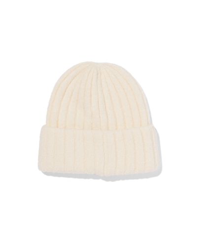 bonnet côtelé femme crème - 16440083 - HEMA